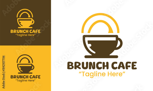 Brunch Cafe Logo Minimal Daylight Eatery Emblem