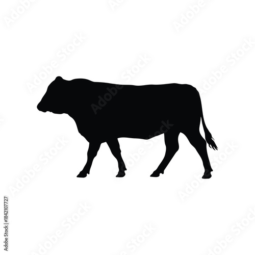 Cattle silhouette vector flat illustration design.