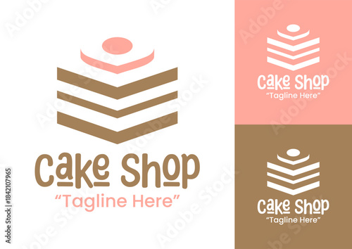 Cake Shop Logo Playful Modern Bakery Identity