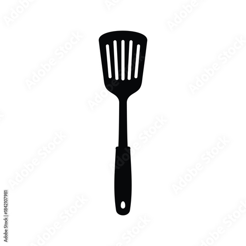 Kitchen steel spatula silhouette vector flat illustration design.