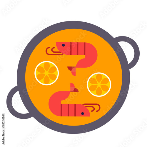 spanish paella vector illustration