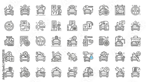 Business web icons set collection illustration design pattern with people symbol sign vector arrows for internet computer travel