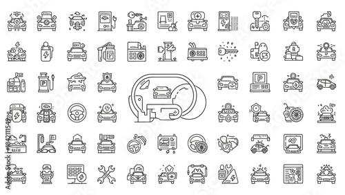 Business web icons set collection illustration design pattern with people symbol sign vector arrows for internet computer travel