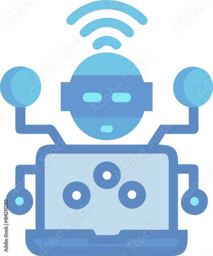 AI Processor vector icon for websites and mobile minimalistic flat design. Mini AI CPU icon in flat style