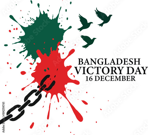Red blood drop with free bird for the victory day of Bangladesh on 16 December