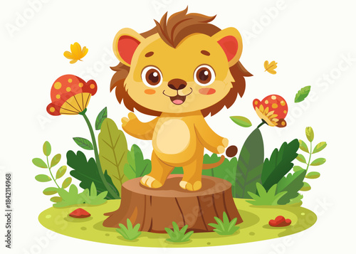 Lion cub cartoon illustration
