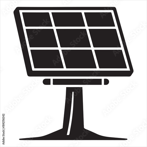 Green Energy Solar Panels Family Protection Icon