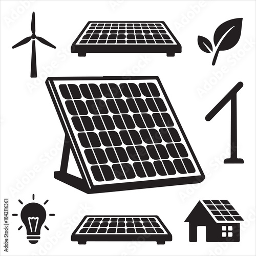 Thin Line Green Energy Solar Panels Network Grid