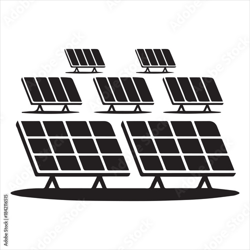 Green Energy Solar Panels Future City Vector