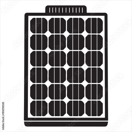 Eco Solar Panels Star Pattern Thin Line Vector