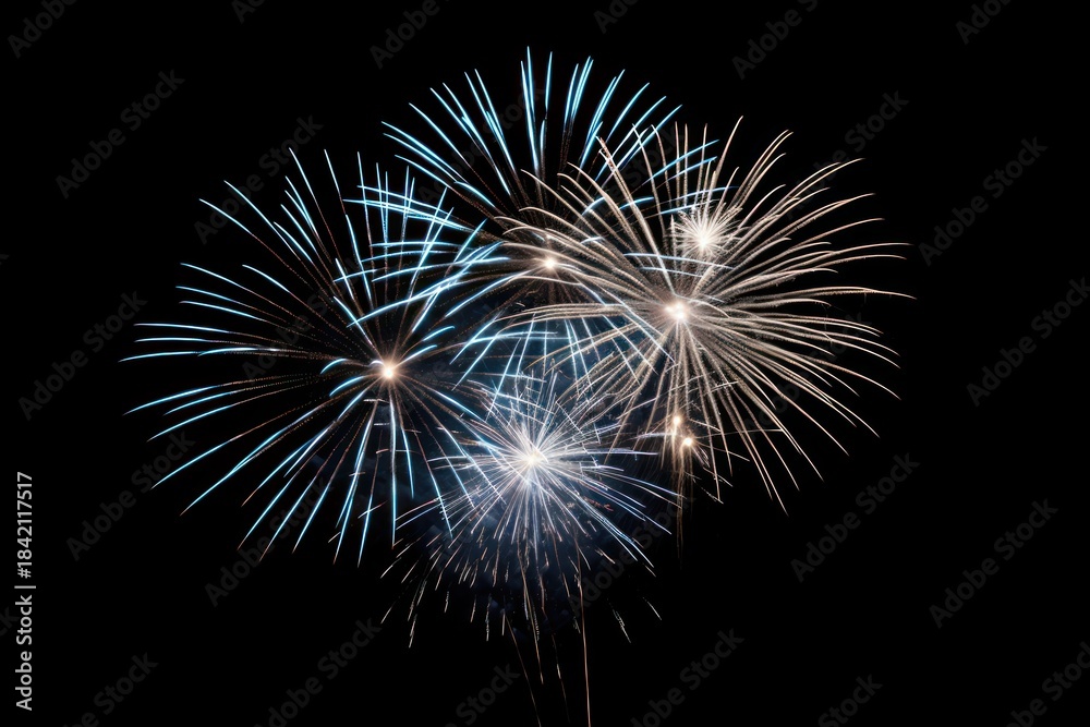 Obraz premium Winter firework fireworks outdoors night.