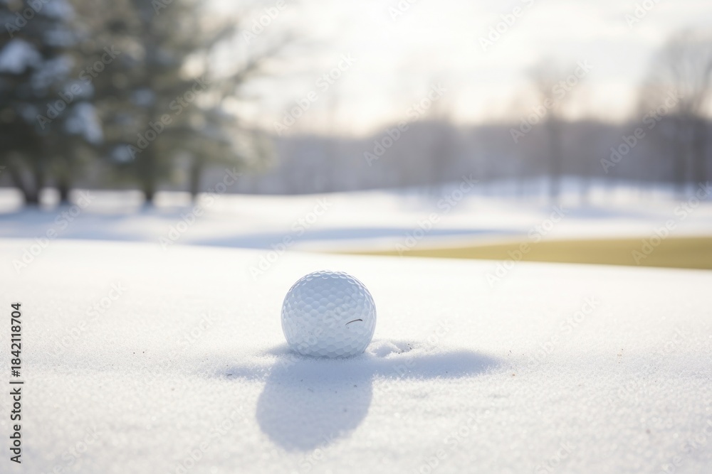 Obraz premium Golf ball on snow golf outdoors winter.