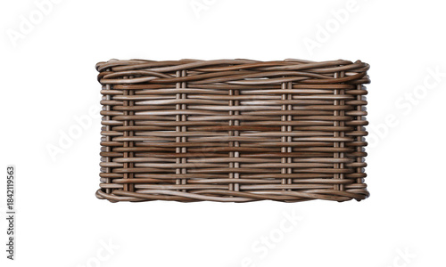 Canvas Print Closeup Wooden  woven laundry hamper or storage basket