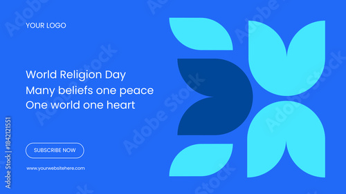 World Religion Day Cartoon Flat Hand-Drawn Background Template Illustration for a Thumbnail