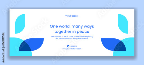 Cartoon Hand-Drawn Illustration Template for World Religion Day Social Media Cover Background