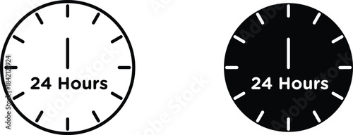 24 hours  icon vector graphic illustration  with white background flat hand made icon fill icon .