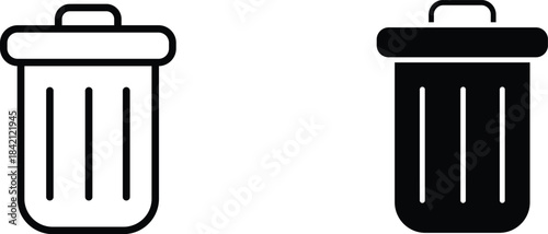 trash bin  icon vector graphic illustration  with white background flat hand made icon fill icon .