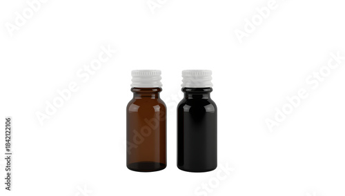 Amber & Black Glass Dropper Bottles with White Caps – Empty Serum, Tincture & Essential Oil Containers