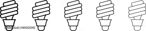 Energy saver light bulb Icon set Isolated on transparent background.