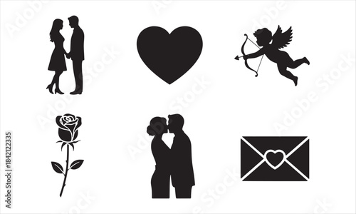 Romantic Love Silhouettes.