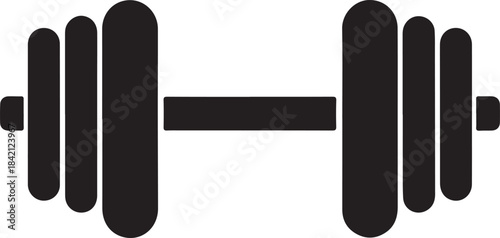 Dumbbell Silhouette — Fitness Weight Training Equipment Vector