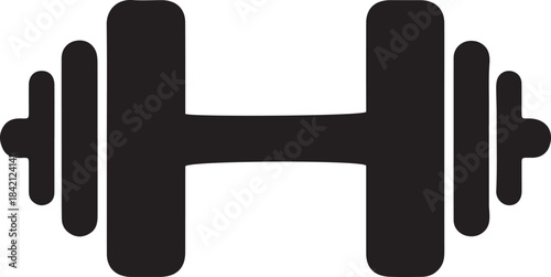 Dumbbell Silhouette — Fitness Weight Training Equipment Vector