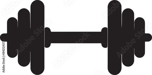 Dumbbell Silhouette — Fitness Weight Training Equipment Vector