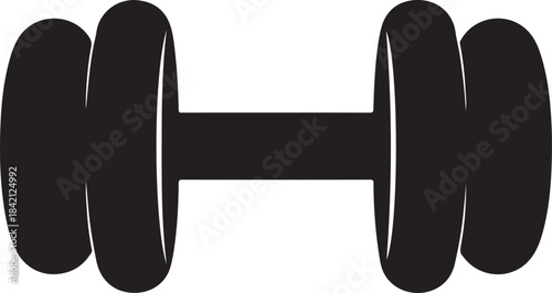Dumbbell Silhouette — Fitness Weight Training Equipment Vector