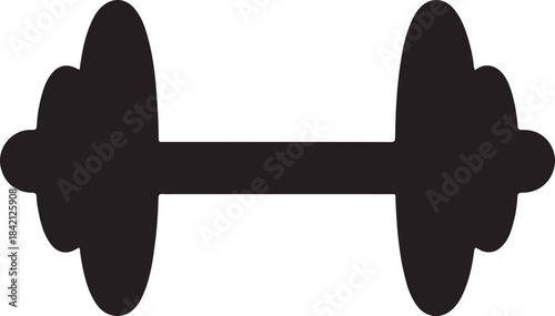 Dumbbell Silhouette — Fitness Weight Training Equipment Vector