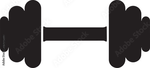 Dumbbell Silhouette — Fitness Weight Training Equipment Vector