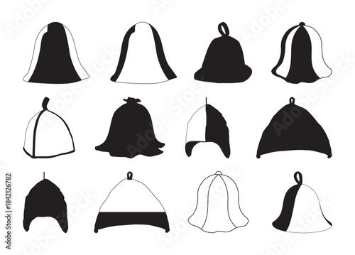 Sauna hat vector, Sauna hat Clipart, Sauna hat silhouette