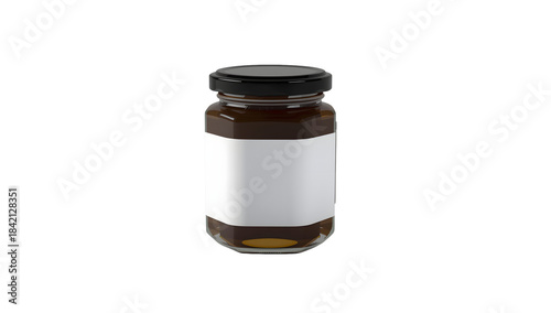 Amber Glass Jar with Black Lid Mockup – Cosmetic Cream & Balm Packaging Image