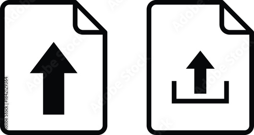 Black and white of file upload and download