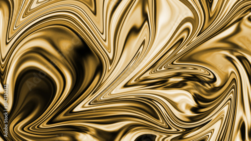 Abstract gold marble metallic swirl texture background with flowing liquid motion luxury surface depth and elegant artistic visual design