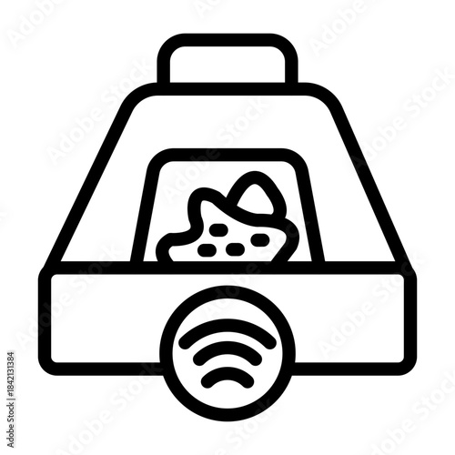 Smart Cat Litter Box Vector Icon