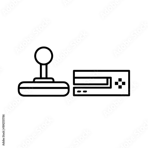 Gaming Icon: A detailed illustration of a classic gaming controller and arcade joystick, perfect for tech, entertainment, or gaming-related content.