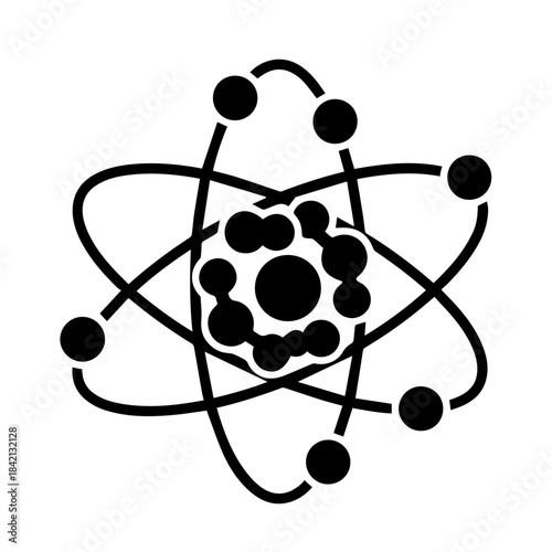 Atomic Structure Illustration: A visually striking representation of an atom, with electrons orbiting a central nucleus, symbolizes the fundamental building block of matter.
