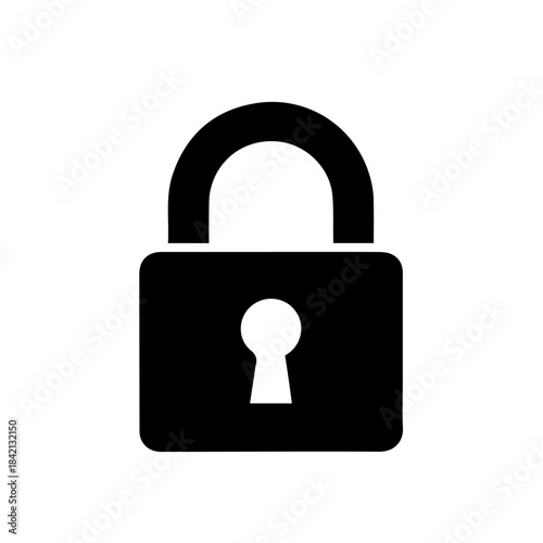 Simple Security: A graphic symbol of a padlock, symbolizing protection and privacy. Representing secureness.