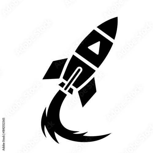 Vector icon illustration of an old fashioned rocket and oil lamp symbol design art drawing