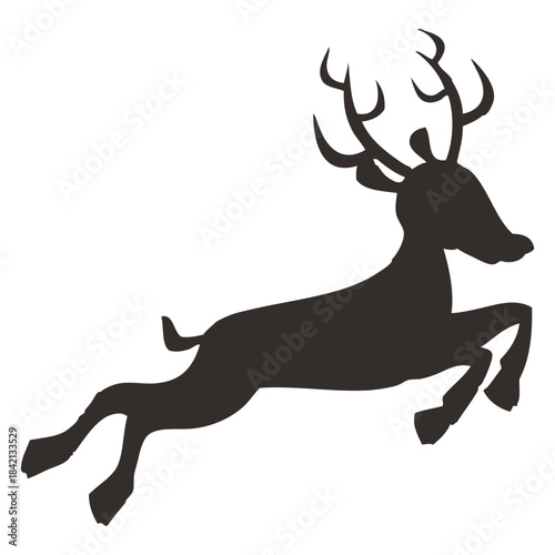 Jumping Reindeer Silhouette