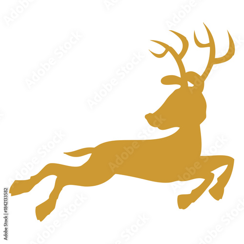 Golden Leaping Deer