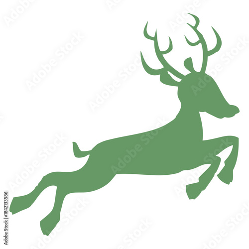 Green Stag Silhouette
