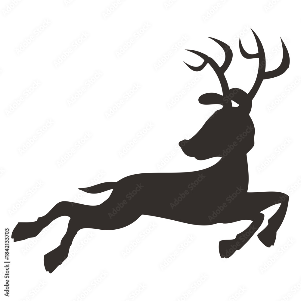 Obraz premium Jumping Deer Silhouette