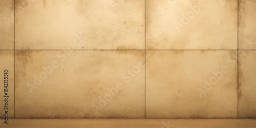 A blank, aged, brown vintage parchment paper texture with a rough, stained grunge wall background design