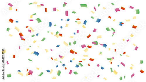 舞い散るカラフルな紙吹雪【16:9素材シリーズ】