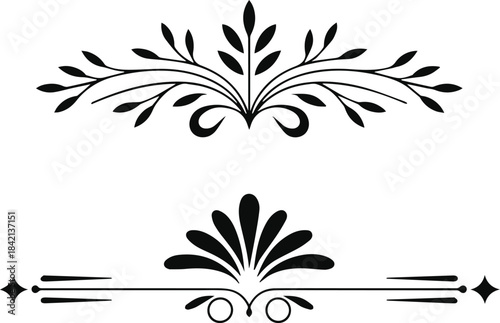 ornament scrollwork vector floral divider medallion rosette