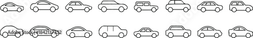 car vector set vehicle silhouette icons for web and print use
