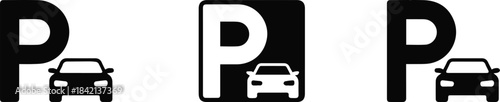 parking vector icons car parking spot sign wayfinding and ui
