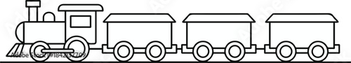 train outline icon locomotive with passenger and freight cars