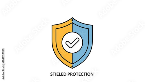 A professional business security logo set featuring a shield with sword vector illustration and heart shape icon elements for modern web design and internet computer sign concepts
